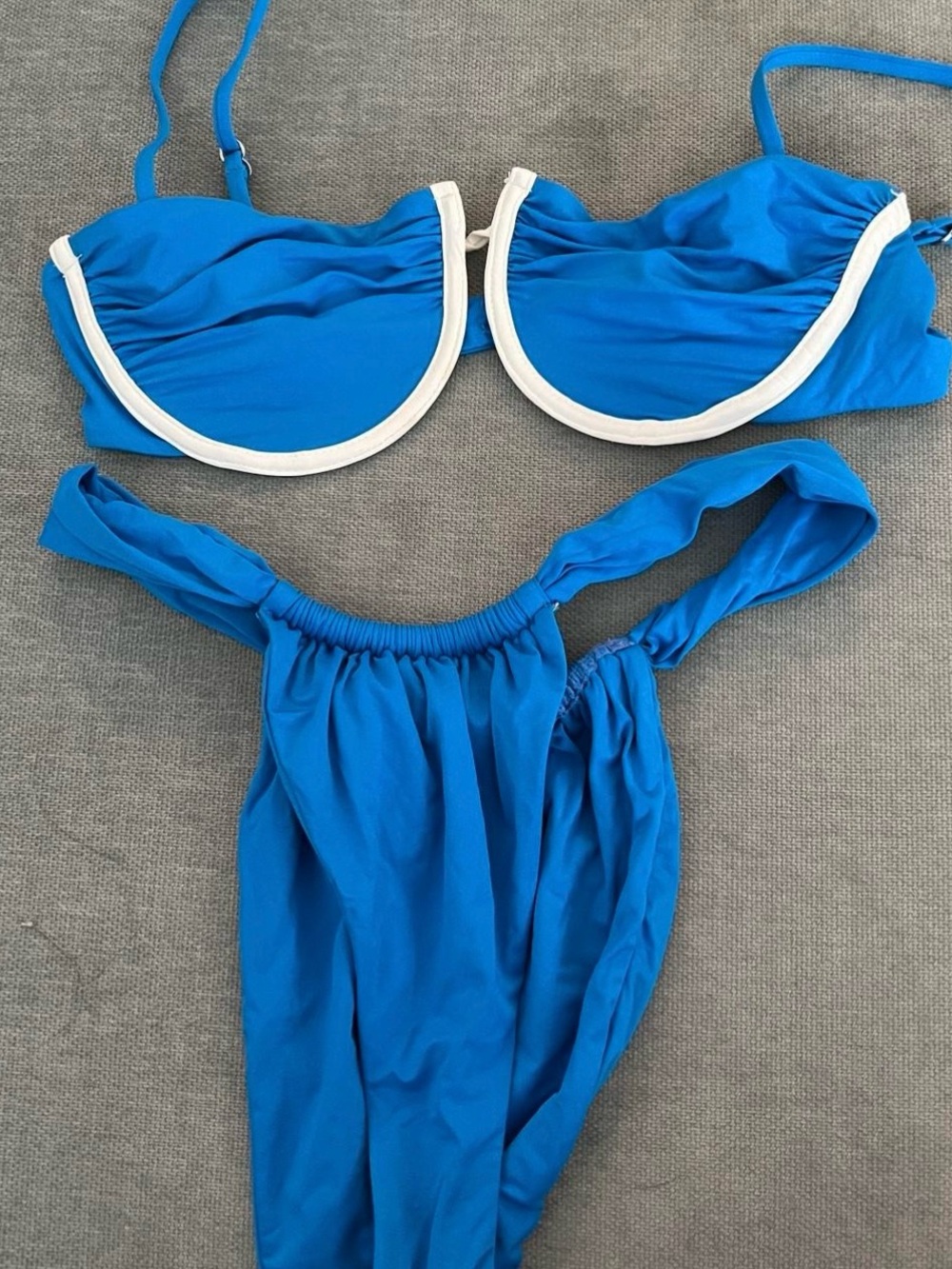Dippin' Daisy's Bright Blue Bikini with White Trim
